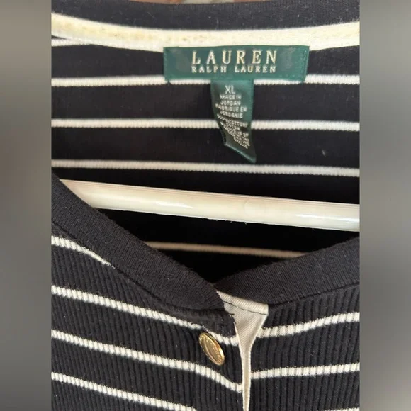 Lauren By Ralph Lauren Half
Button Down Black and White Top Size XL - Picture 5 of 9